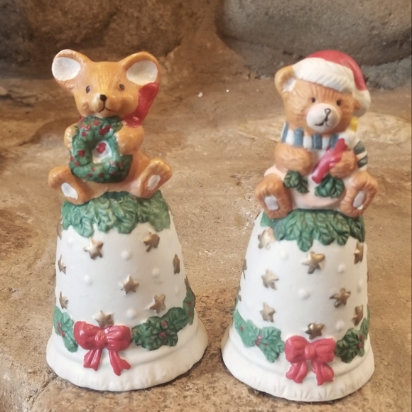 Source Unknown Other - Vintage Bear and Mouse Bells
